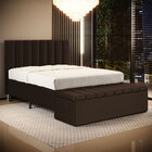 Cabeceira Nashira E Calçadeira Baú Navi 140 Para Cama De Casa