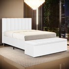 Cabeceira Nashira E Calçadeira Baú Navi 160 Para Cama Queen A