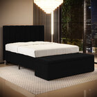 Cabeceira Nashira E Calçadeira Baú Navi 195 Para Cama King Z-