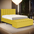 Cabeceira Nashira E Calçadeira Navi 160 Para Cama Queen N-035