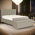 Cabeceira Nashira E Calçadeira Navi 160 Veludo Aradecor