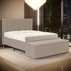 Cabeceira Nashira E Calçadeira Navi 160 Z-006 Sued Capuccino