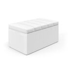 Cabeceira Nashira E Calçadeira Navi 90 Couro Aradecor