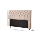 Cabeceira Nirvana King Suede Bege 195cm Bnn Decor