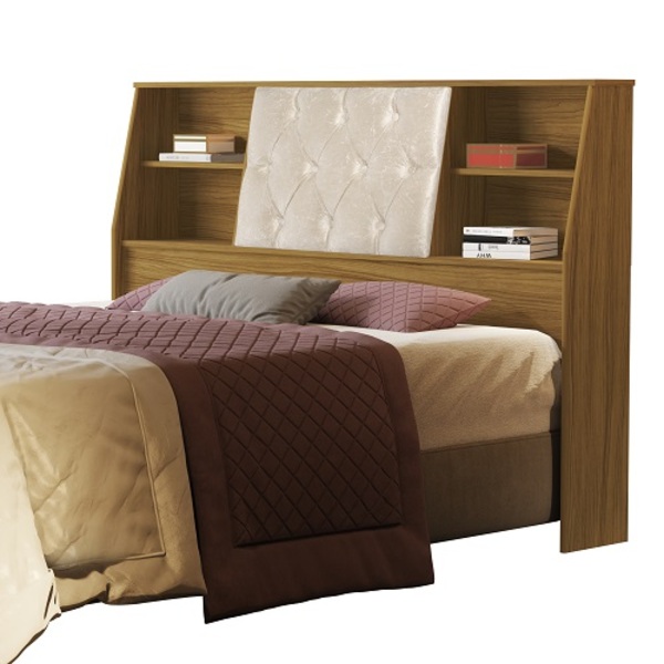 Cabeceira Núbia Queen 1.6 Com Capitonê Nature/bege – Vj