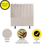 Cabeceira Nuvem Cama Box Casal 140 Cm Alanis Suede Bege