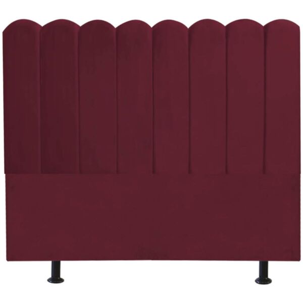 Cabeceira Nuvem Cama Box King 195 Cm Alanis Suede Bordô