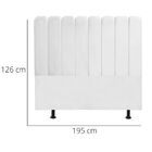 Cabeceira Nuvem Cama Box King 195 Cm Alanis Suede Branco