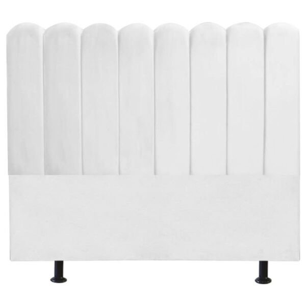 Cabeceira Nuvem Cama Box King 195 Cm Alanis Suede Branco