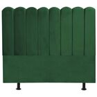 Cabeceira Nuvem Cama Box King 195 Cm Alanis Suede Verde
