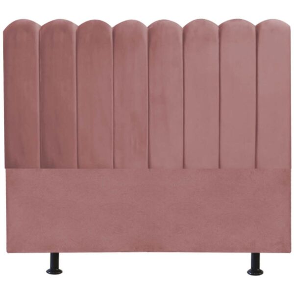Cabeceira Nuvem Cama Box King 195 Cm Alanis Veludo Rosê