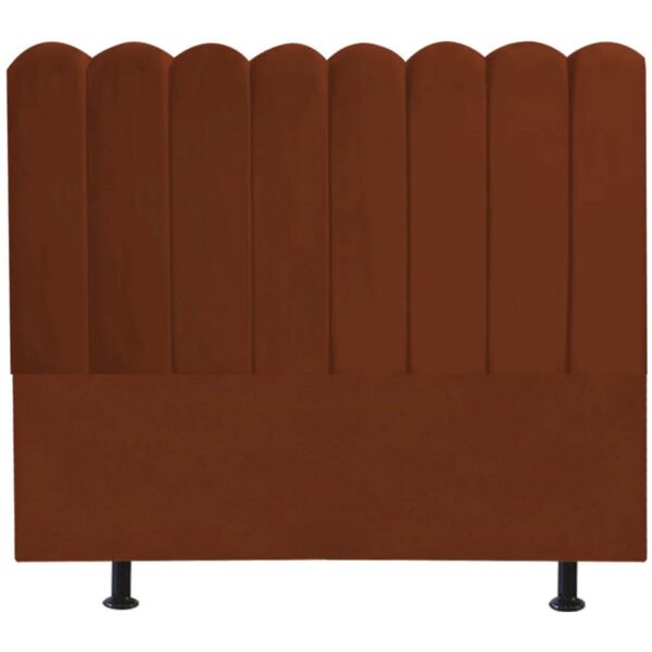 Cabeceira Nuvem Cama Box King 195cm Alanis Veludo Terra Cota