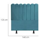 Cabeceira Nuvem Cama Casal 140 Cm Alanis Suede Azul Turquesa