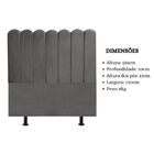 Cabeceira Nuvem Cama Casal 140 Cm Alanis Suede Cinza Escuro