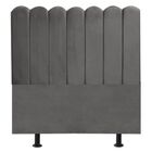 Cabeceira Nuvem Cama Casal 140 Cm Alanis Suede Cinza Escuro