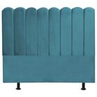 Cabeceira Nuvem Cama King 195 Cm Alanis Suede Azul Turquesa