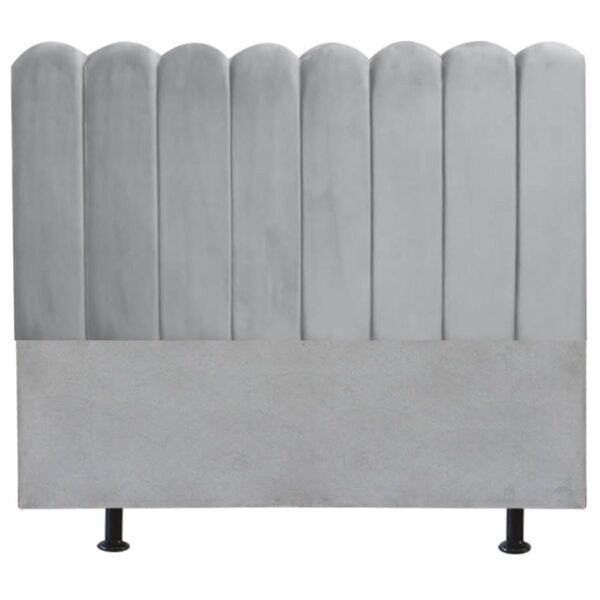 Cabeceira Nuvem Cama Queen 160 Cm Alanis Suede Cinza Claro