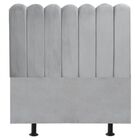 Cabeceira Nuvem Cama Solteiro 100cm Alanis Suede Cinza Claro