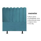 Cabeceira Nuvem Solteiro 90 Cm Alanis Suede Azul Turquesa