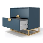 Cabeceira Oceano 60 Madeira Azul com Base e Puxador 60x50x34cm Astral Design