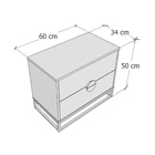 Cabeceira Oceano 60 Madeira Azul com Base e Puxador 60x50x34cm Astral Design