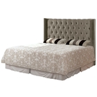 Cabeceira Olive King Sued Cinza