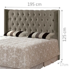 Cabeceira Olive King Sued Cinza