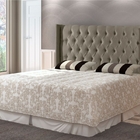 Cabeceira Olive King Sued Cinza