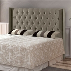 Cabeceira Olive King Sued Cinza