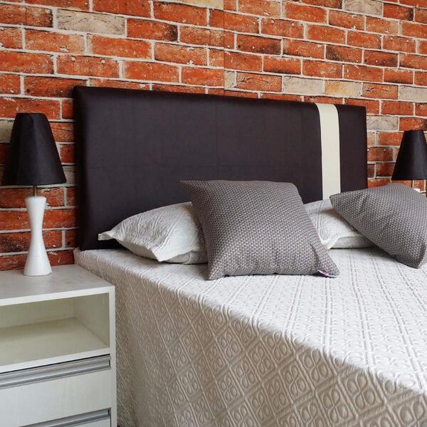 Cabeceira Ozel Corino Marrom Com Branco King 195x60 - Lançame