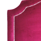 Cabeceira P.cama Box Solteiro  Veludo Vinho Com Tacha Prata