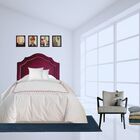 Cabeceira P.cama Box Solteiro  Veludo Vinho Com Tacha Prata