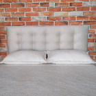 Cabeceira Painel Botonê 15 Suede Liso Bege   Casal  140 X 80