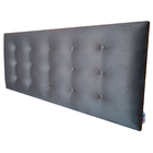 Cabeceira Painel Botonê 15 Suede Liso Cinza  Strass King 195