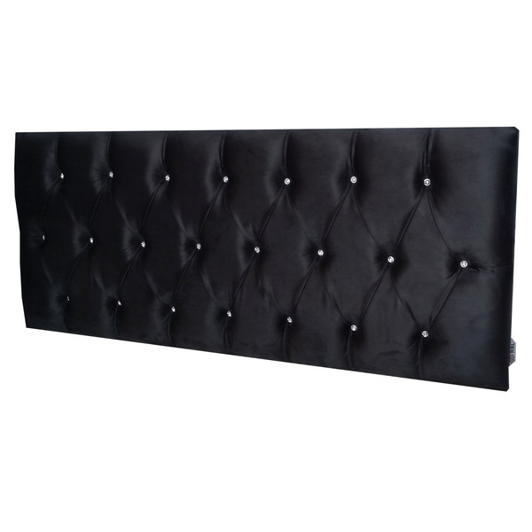 Cabeceira Painel Botonê 15 Suede Liso Cinza  Strass King 195