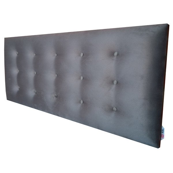 Cabeceira Painel Botonê 15 Suede Liso Cinza Strass Casal  140