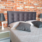 Cabeceira Painel Botonê 15 Suede Liso Marrom Queen   160 X 80