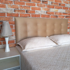 Cabeceira Painel Botonê 15 Suede Liso Mascavo    Queen   160