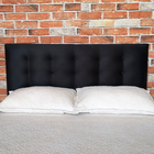 Cabeceira Painel Botonê 15 Suede Liso Preto  Solteiro  90 X 6