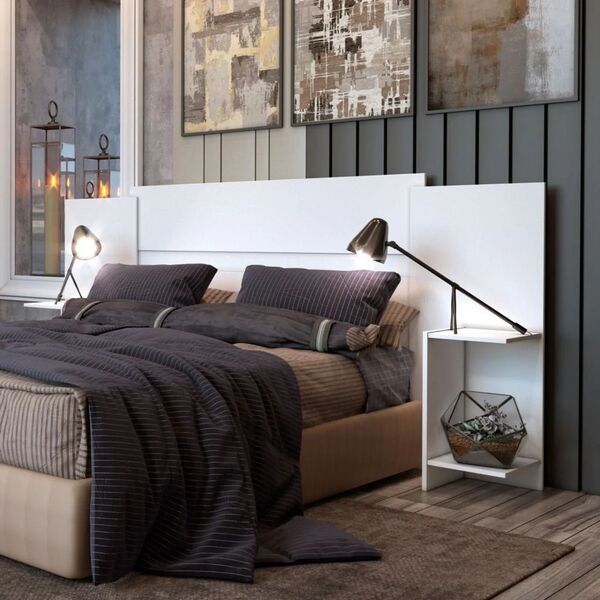 Cabeceira Painel Box Casal Arizona Tcil Moveis Branco Cestapl