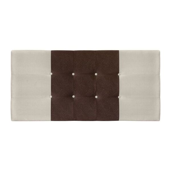 Cabeceira Painel Cama Box Casal 140cm Luca Suede Bege Marrom