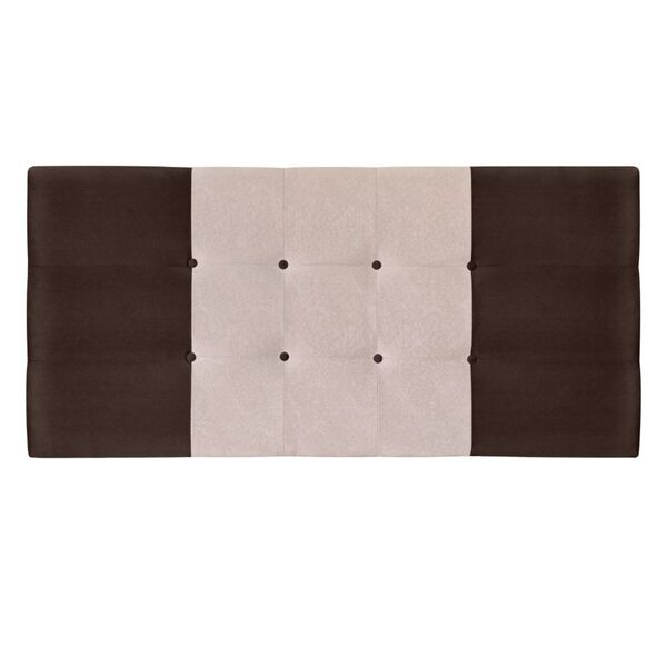 Cabeceira Painel Cama Box Casal 140cm Nina Suede Marrom Bege