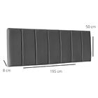 Cabeceira Painel Cama Box King 195 Cm Greta Suede Cinza