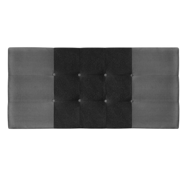 Cabeceira Painel Cama Box King 195cm Nina Suede Cinza Preto