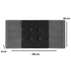Cabeceira Painel Cama Box King 195cm Nina Suede Cinza Preto