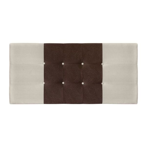 Cabeceira Painel Cama Box Queen 160cm Nina Suede Bege Marrom