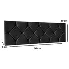 Cabeceira Painel Cama Box Solteiro 90 Cm Alana Corino Preto