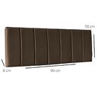 Cabeceira Painel Cama Box Solteiro 90 Cm Greta Corino Marrom