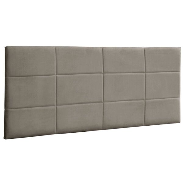 Cabeceira Painel Cama Casal 138 Cm Raissa Suede Bege