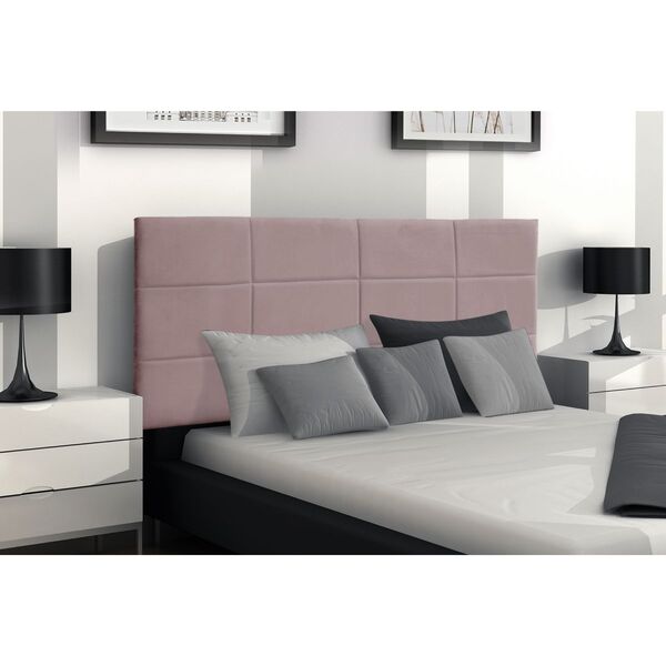 Cabeceira Painel Cama Casal 138 Cm Raissa Veludo Rosê
